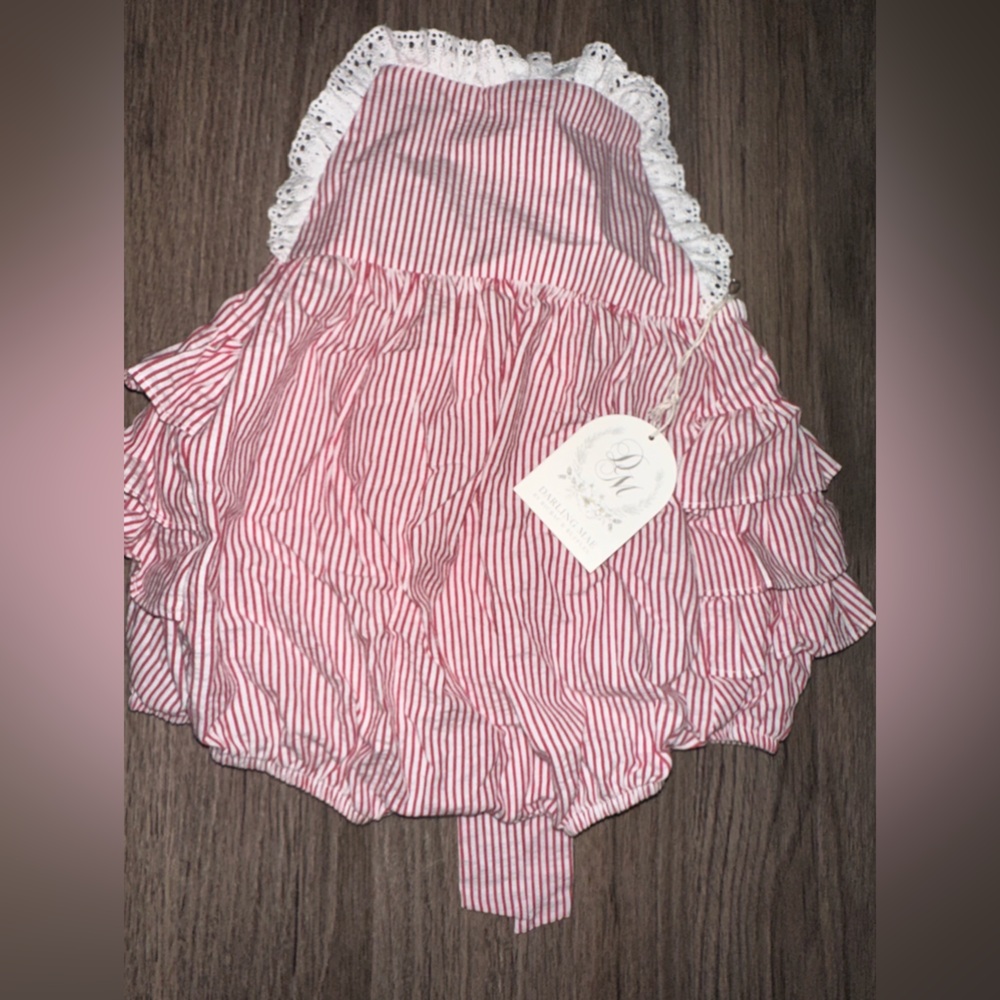 Darling Mae Red and White Striped Dress